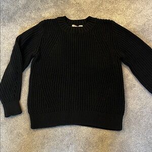 Everlane Black Chunky Cable knit sweater